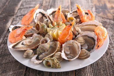 Deniz ürünleri plaka üzerinde Görünümü Kapat