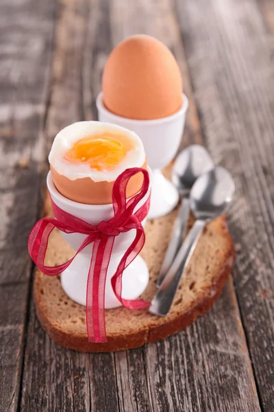 Boiled egg for breakfast — Stock Photo, Image