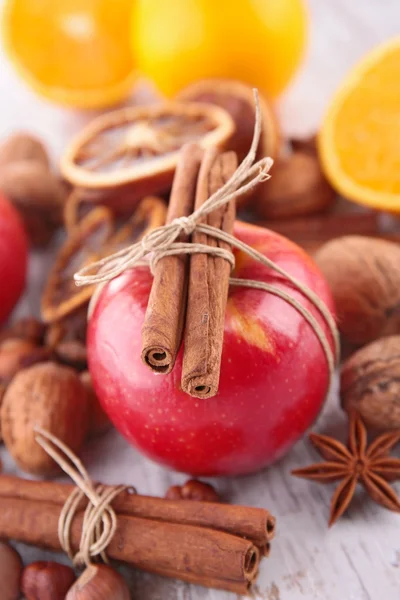 Red apple and spices — Stock Photo, Image