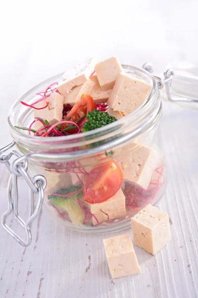 Tasty tofu with vegetables — Stock Photo, Image