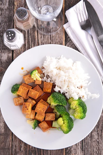 Tofu a la parrilla con salsa de soja —  Fotos de Stock