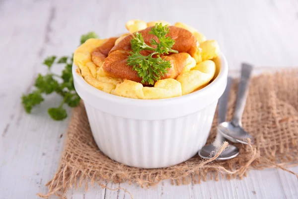 Cheese souffle in plate — Stock Photo, Image