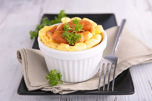 Cheese souffle in plate — Stock Photo, Image