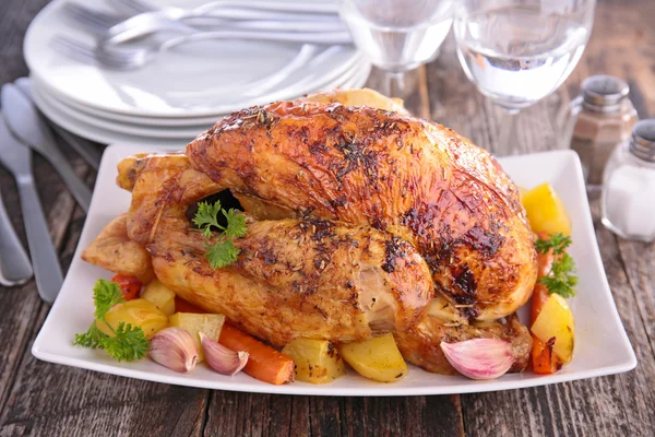 Roasted chicken close up — Stock Photo, Image