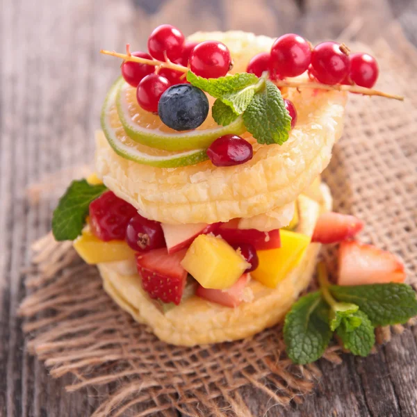 Sobremesa de frutas vista de perto — Fotografia de Stock