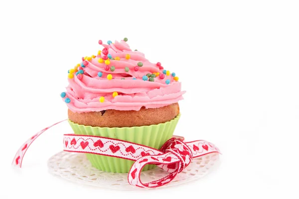 Gustoso cupcake rosa — Foto Stock