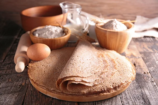 Crepe de trigo sarraceno e ingredientes — Foto de Stock