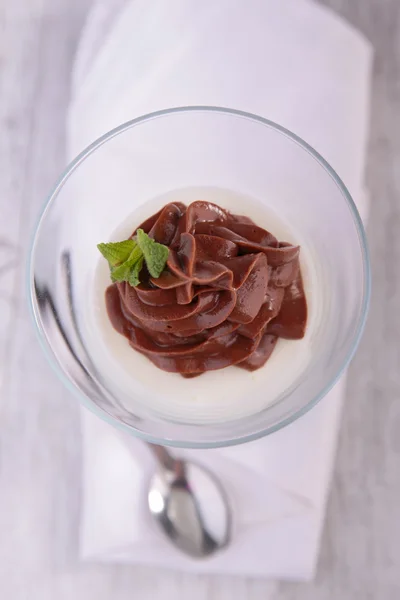 Sobremesa de chocolate close up — Fotografia de Stock