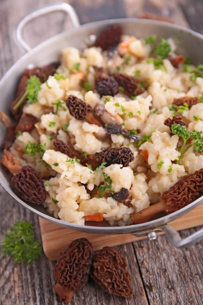 Risotto with mushrooms and herb — Stock Photo, Image