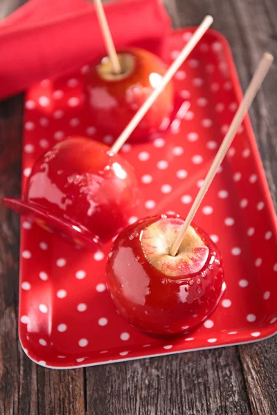 Manzanas de caramelo de cerca —  Fotos de Stock