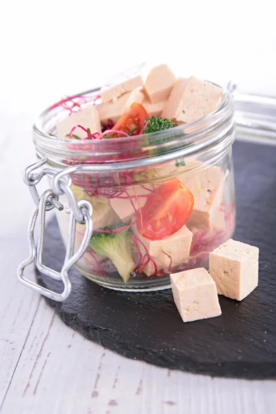 Fresh salad with tofu — Stock Photo, Image