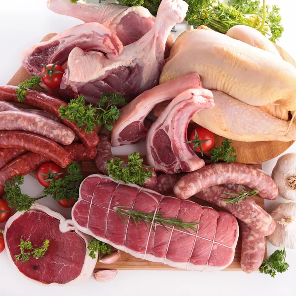 Samenstelling met rauwe vlees — Stockfoto