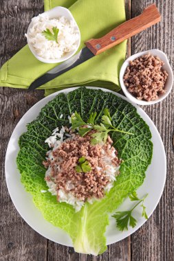 Lahana ve malzemeler kapat