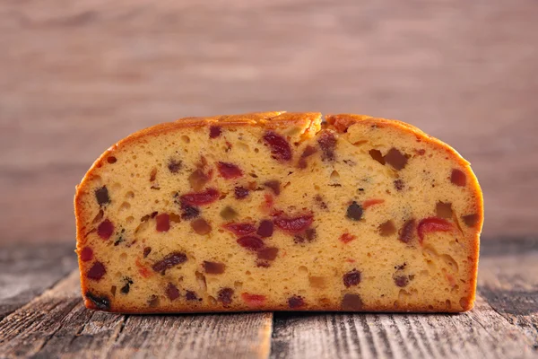 Fruit cake close up — Stock Photo, Image