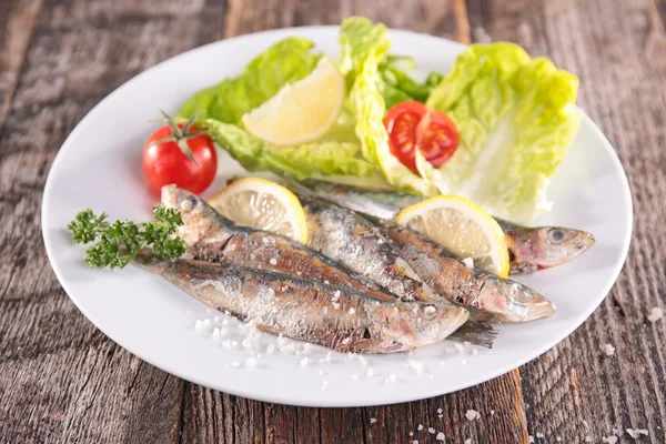 Gegrillte Sardinen aus nächster Nähe — Stockfoto