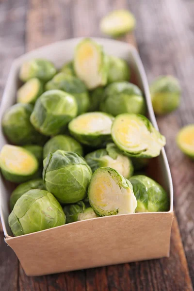 Brussel sprouts in box — Stock Photo, Image