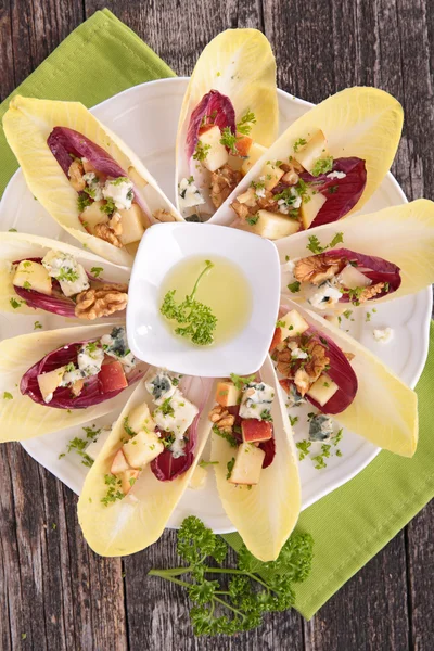 Fresh salad with chicory — Stock Photo, Image