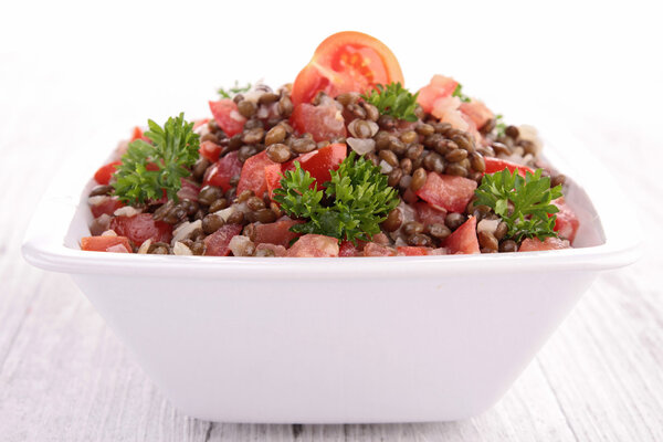 Bowl of lentils salad