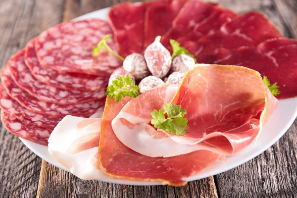 Salumi meat platter — Stock Photo, Image