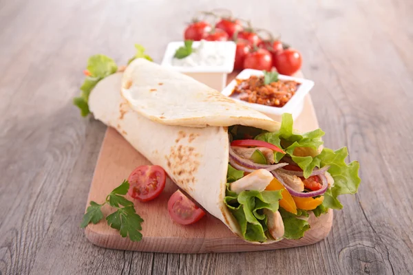 Fajita, tortilla wrap — Stockfoto