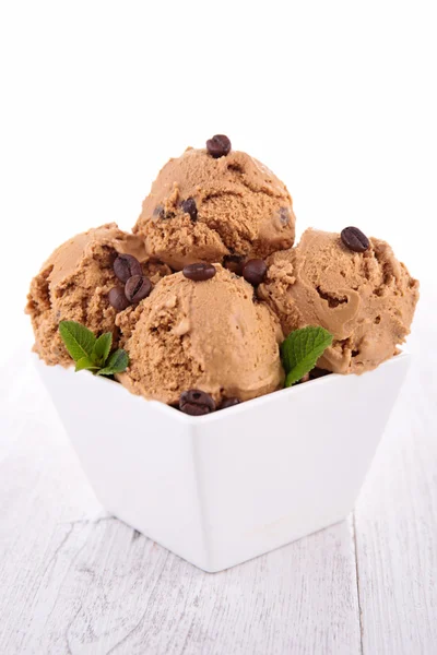 Ice cream balls with Coffee — Stock Photo, Image