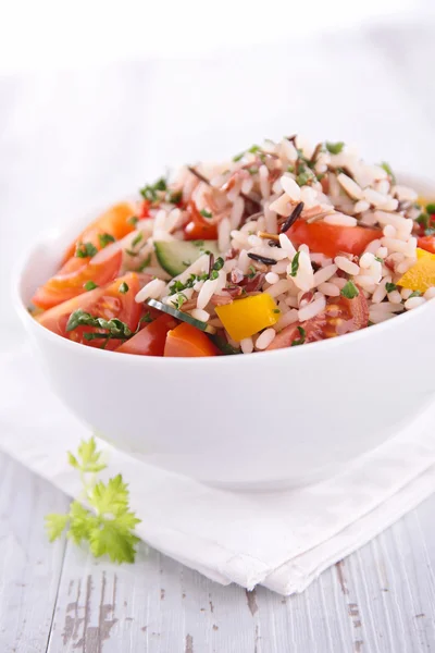 Bowl of rice and vegetables — Stock Photo, Image