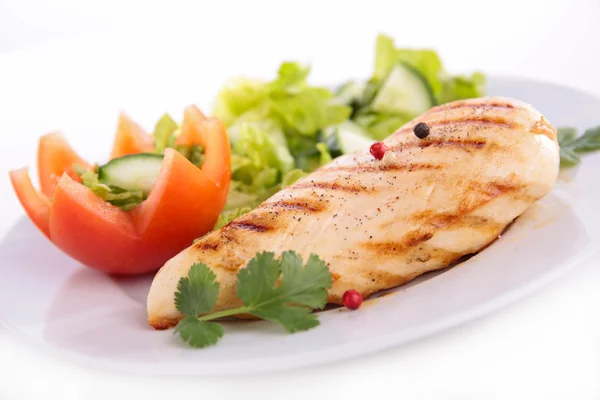 Chicken breast and salad — Stock Photo, Image