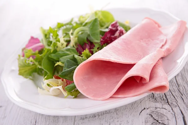 Salad with fresh ham — Stock Photo, Image