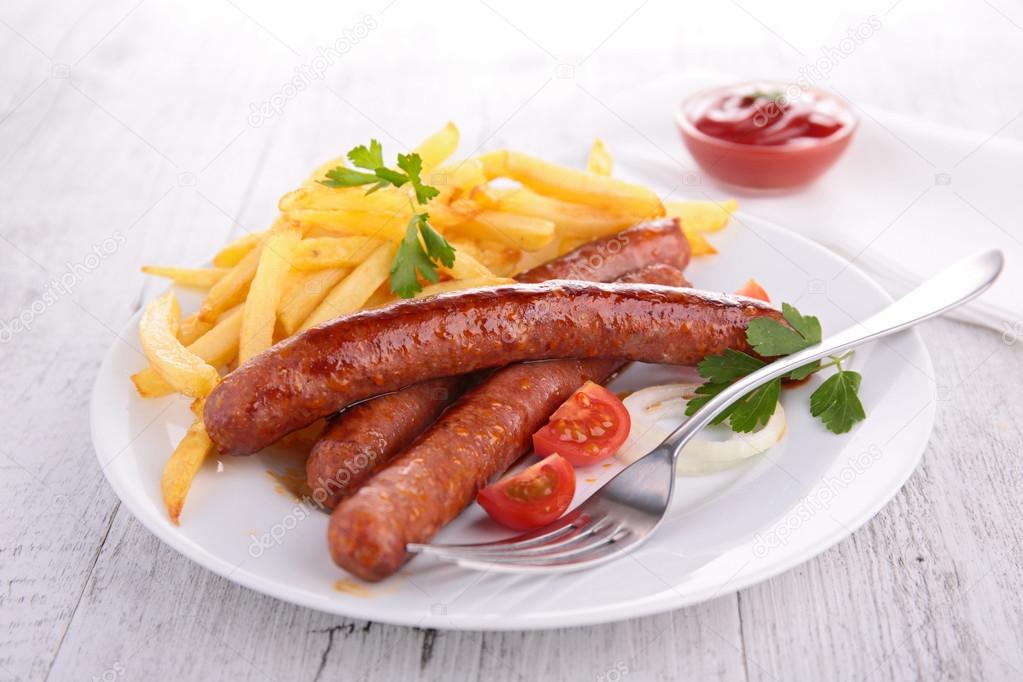 Sausage and french fries