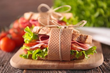 Jambonlu sandviç yakın çekim