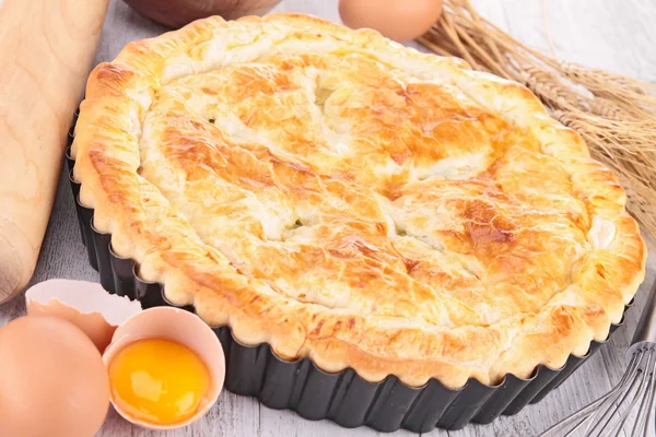 Leckere Kuchen und Zutaten — Stockfoto