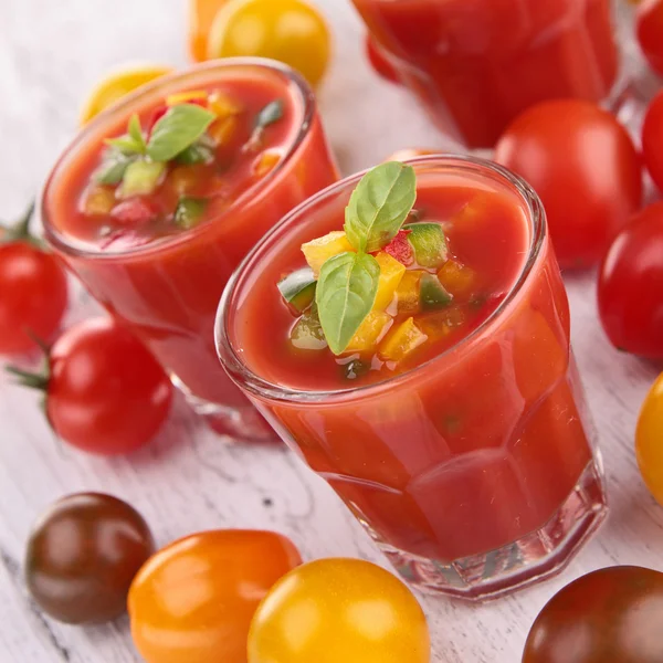 Sopa fria de tomate — Fotografia de Stock