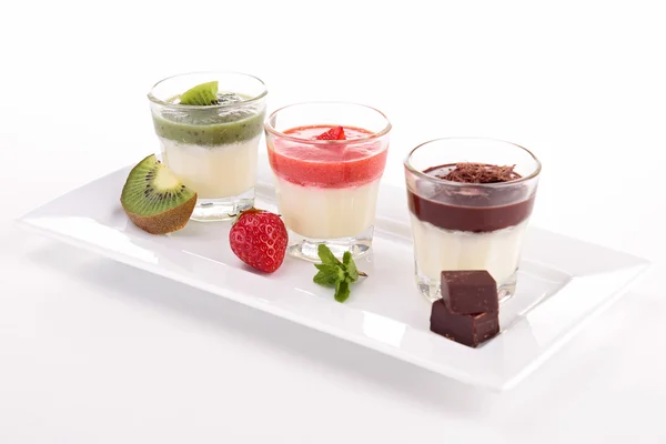 Panna cotta anderen Geschmack — Stockfoto