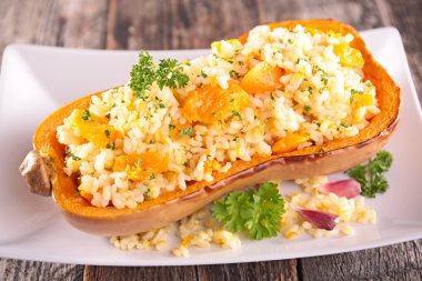 Fırında kabak risotto