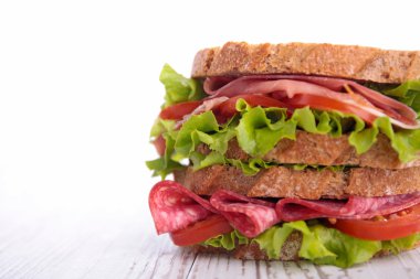 Sandwich with ham and salad clipart