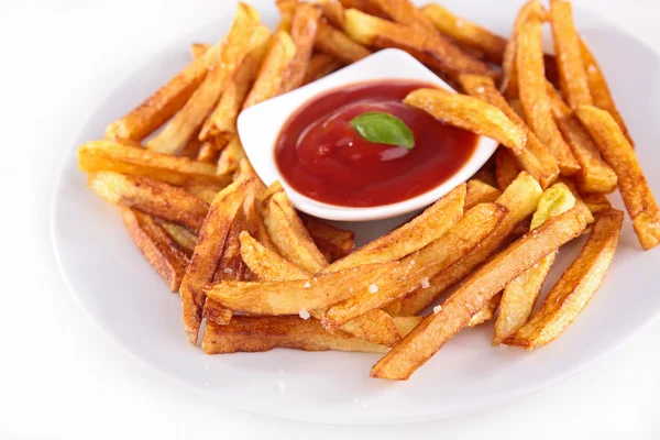 Batatas fritas e ketchup — Fotografia de Stock