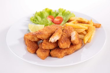 Kızarmış tavuk ve ketçap