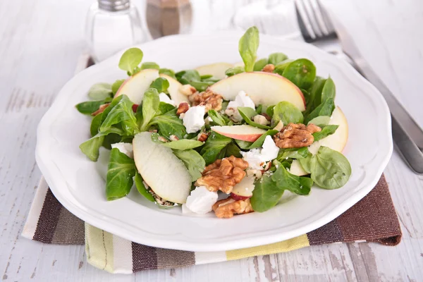 Salad with apple,walnut and cheese — Stock Photo, Image