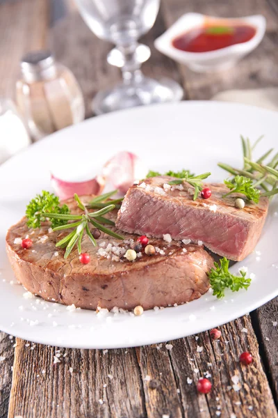 Close up de bife saboroso — Fotografia de Stock