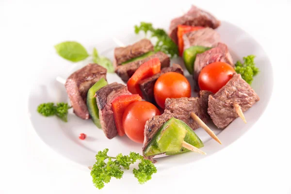 Gegrild vlees en groenten — Stockfoto