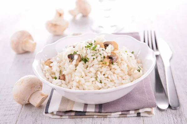 Rice with parsley and mushrooms — Stock Photo, Image