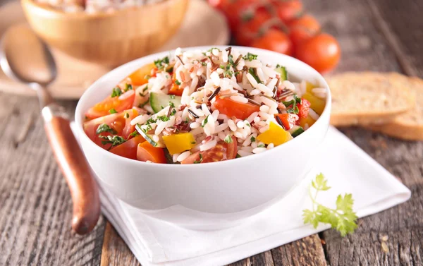 Rice salads with vegetables — Stock Photo, Image