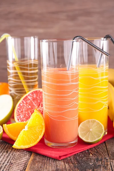 Fruit juice in glasses — Stock Photo, Image