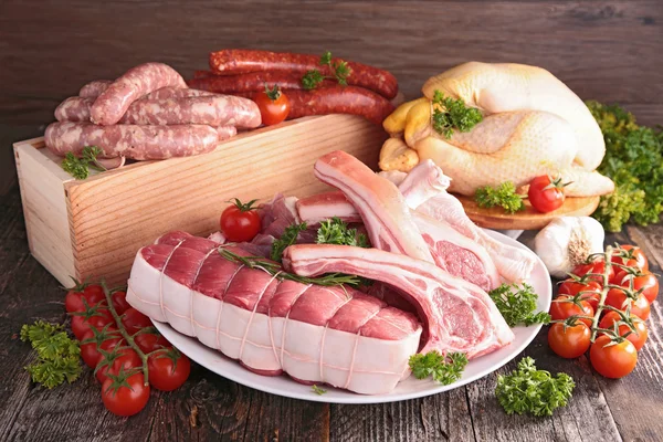 Raw meat assortment — Stock Photo, Image