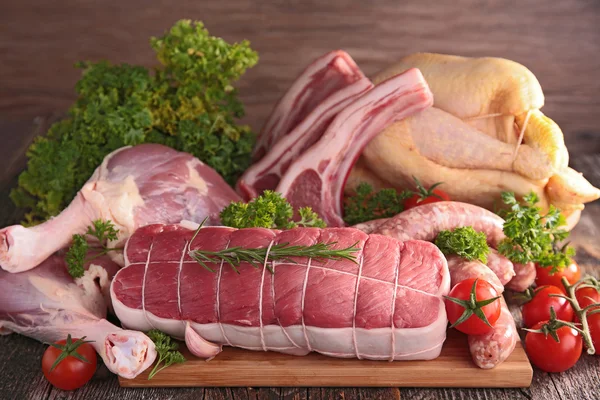 Assorted raw meats Stock Picture