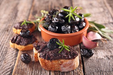 Black olives and tapenade clipart