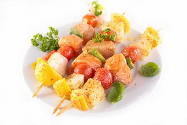 Grilled fish kebab — Stock Photo, Image