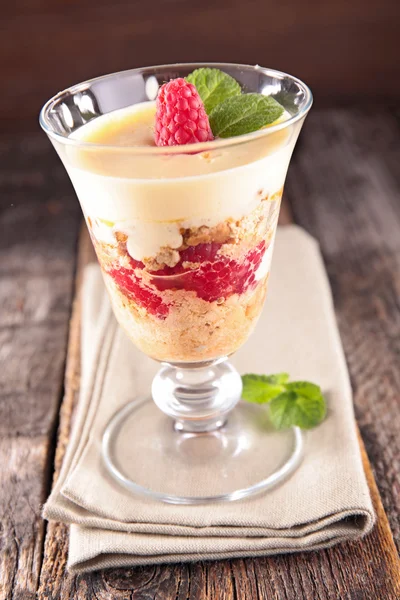 Tiramisu dessert with berries — Stock Photo, Image