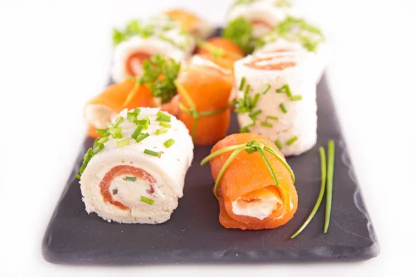 Buffet food, fish rolls — Stock Photo, Image