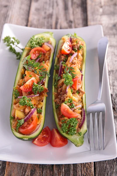Baked zucchini with vegetables — Stock Photo, Image